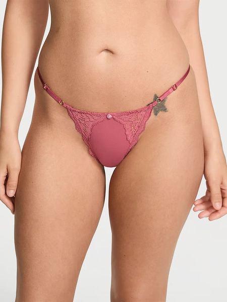 Lace-Trim Adjustable V-String Panty