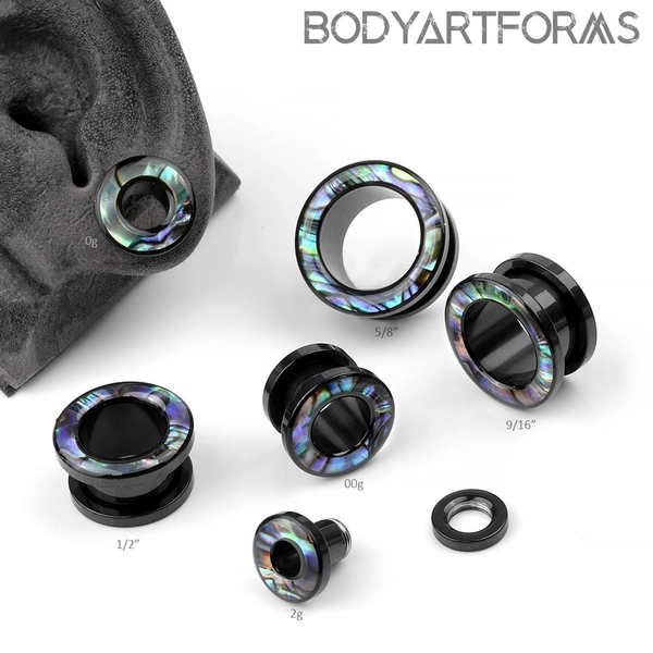 Steel and Abalone Shell Double Flare Eyelets
