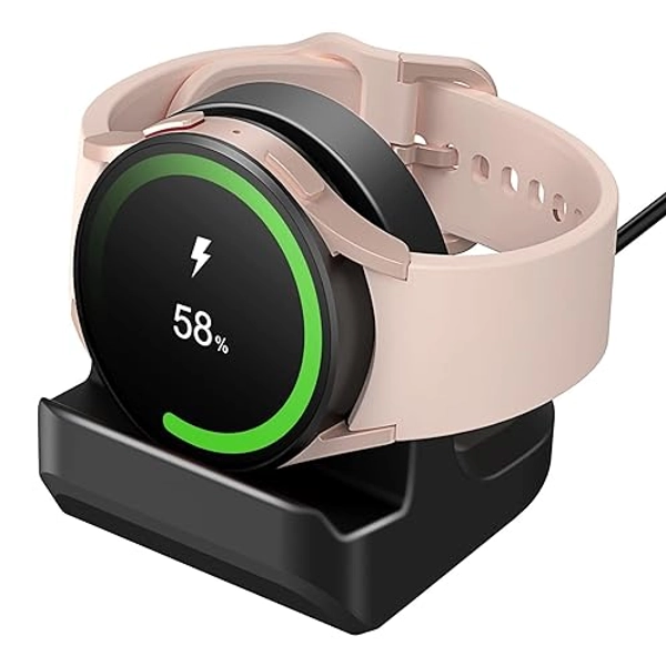 Stand for Samsung Galaxy Watch 7 40,44mm/ Watch Ultra/Watch 6 40mm,44mm /Watch Classic 43mm, 44mm /Watch 5/Watch 5 Pro,Non-Slip Silicone Charging Dock,Charger Base Holder with Cable Management Slot