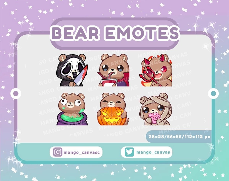 Bear Halloween Emotes Set 2