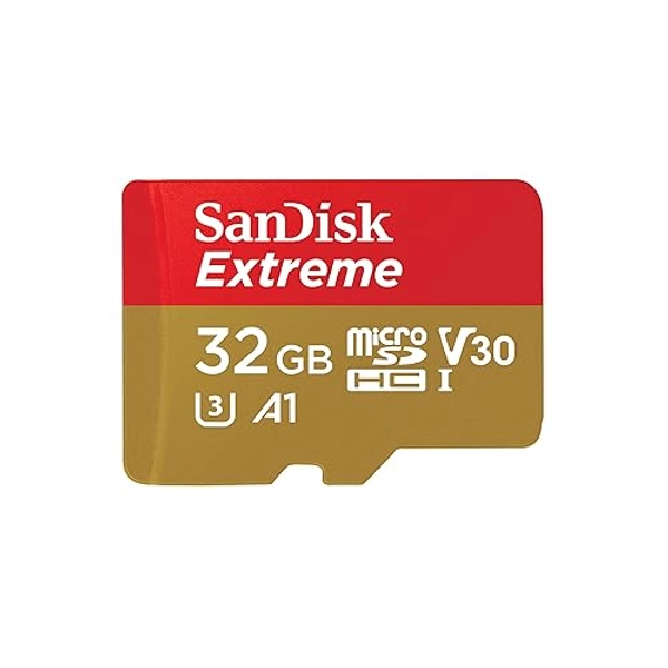 SanDisk 512GB Extreme microSDHC UHS-I Memory Card with Adapter - Up to 100MB/s, C10, U3, V30, 4K, A1, Micro SD - SDSQXAF-032G-GN6MA
