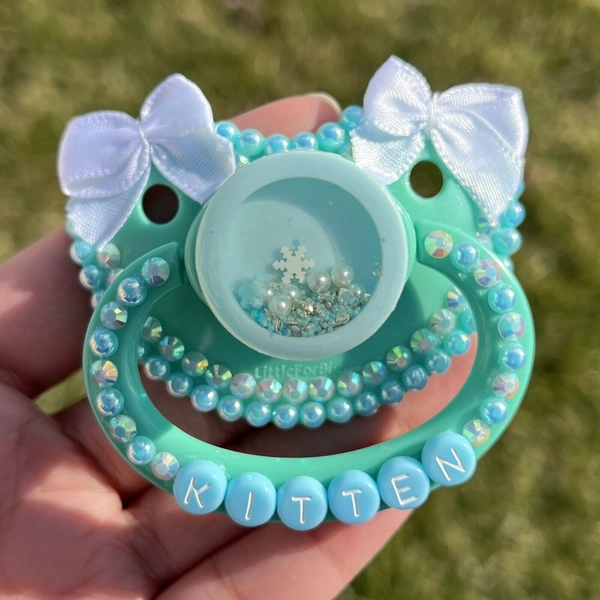 Kitten Resin Shaker CUSTOM Adult Size Paci LITTLE SPACE
