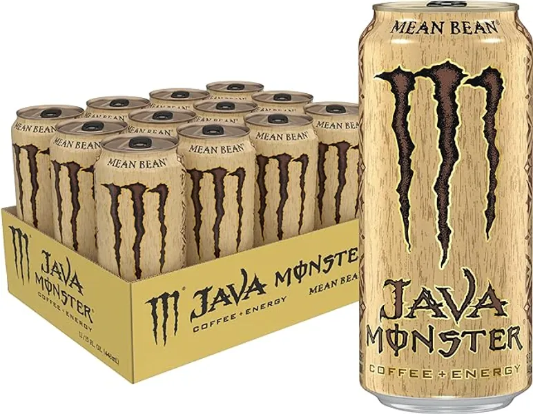Monster Energy Java Monster Mean Bean, Coffee + Energy Drink, 15 Ounce (Pack of 12), 15 Fl Oz (Pack of 12) - Mean Bean - 12 Pack