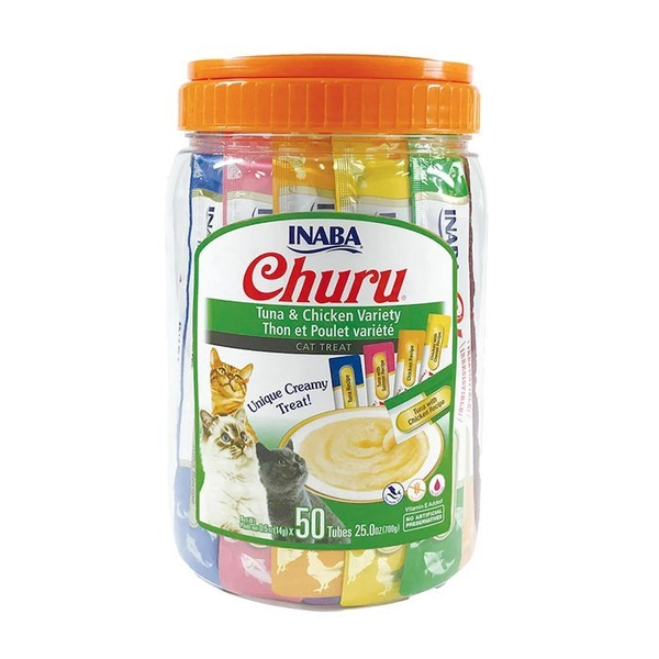 Churu Cat Jar 50 Tubes Chicken and Tuna Flavor Treat Snack