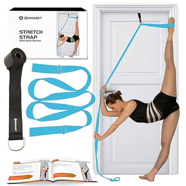 Stretching Strap With Door Anchor - Stretching Equipment to Improve Legs Flexibility - Splits Trainer For Home Ideal In Ballet, Dance, Cheerleading, Taekwondo, Yoga, Pole Dancing & Gymnastics