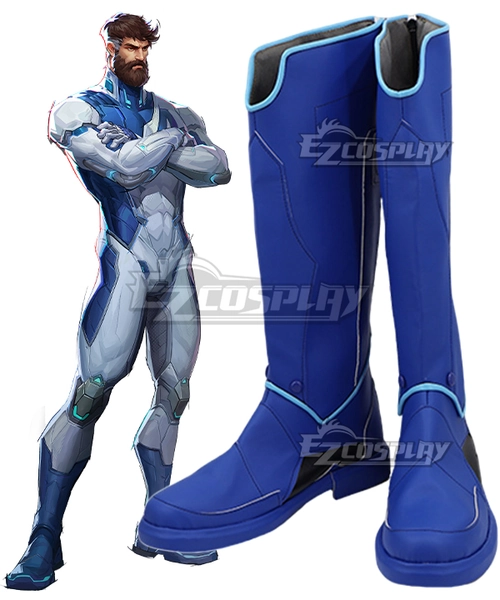 Marvel Rivals Mr. Fantastic Blue Shoes Cosplay Boots