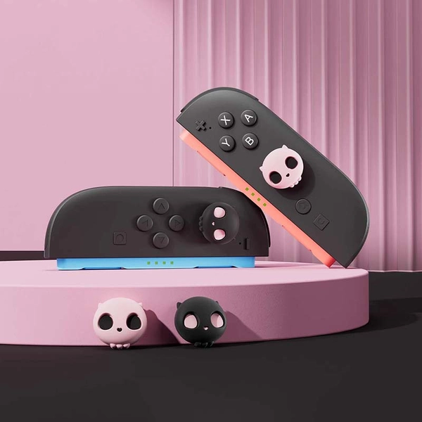 Nintendo Switch 2 Joystick Caps Black n Pink Skull Kawaii Switch 2 Accessories