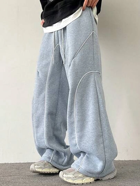 Manfinity Hypemode Men's Front Tie Pocket Simple Sweatpants, Casual Daily Wear, For Back To School