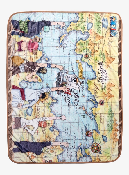 One Piece Character Map Fleece Throw - BoxLunch Exclusive