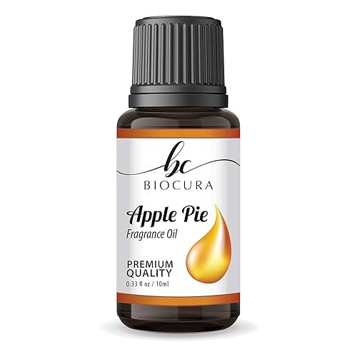Biocura Apple Pie Fragrance Oil for DIY Project, Perfume Diffuser, Handmade Soaps, Candles & Slime Making, Aromatherapy Massage, Cosmetic Scented Body Lotions 0.3fl oz 10ml-X1 - APPLE PIE FRAGRANCE OIL - 0.33 fl. oz