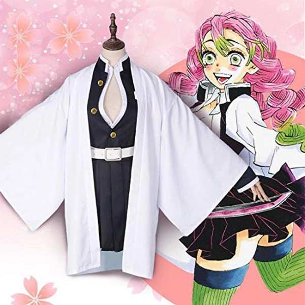 Teakpeak Cosplay Uniform Anime, Demon Slayer Cosplay Kimetsu no Yaiba Cosplay Anime Kanroji Mitsuri Anime Kostüm Mädchen- XL