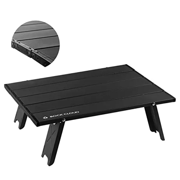ROCK CLOUD Folding Beach Table Aluminum Portable Camping Table Ultralight, Black