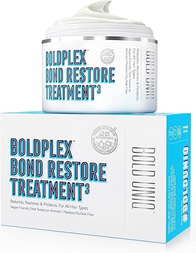 BoldPlex Hair Mask - Bond Restore Treatment for Dry, Damaged Hair - Helps Repair & Nourish Curly, Bleached, or Frizzy Hair - Includes Rosemary Oil for Hair Growth - 6.76 Fl Oz