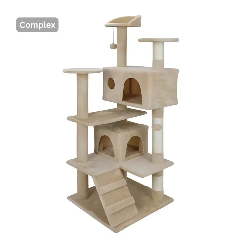 Cat Tree House Scratching Post with Stairs - Complex - 53"