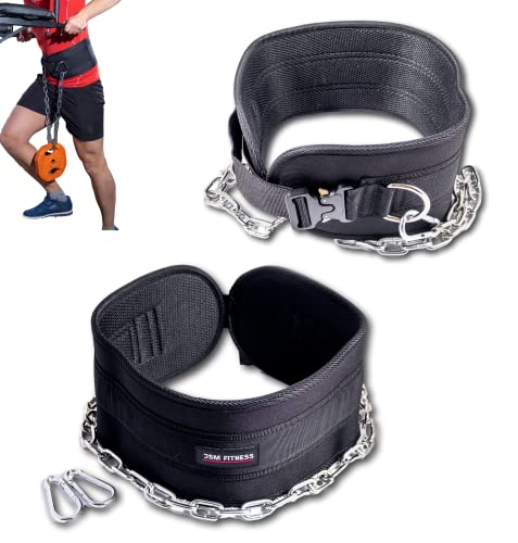 JSM FITNESS Dip Belt, Weightlifting Belt with a Steel Buckle, Durable Chain and Carabiners, Perfect for Bodybuilding and Calisthenics with additional load, Weightlifting Belt for pull-ups and dips