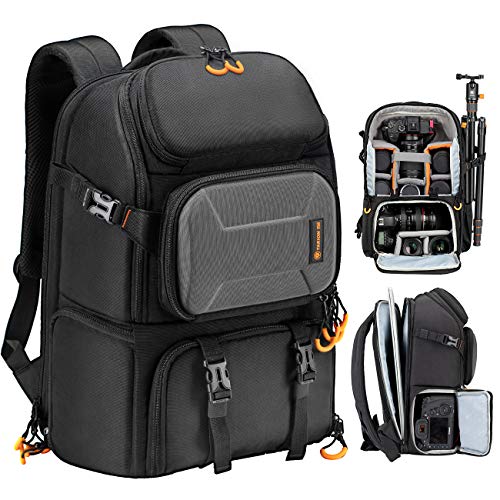 TARION Pro Camera Backpack Large Camera Bag with Laptop Compartment Tripod Holder Waterproof Raincover Outdoor Photography Hiking Travel Professional DSLR Backpack for Men Women Side Access - Large - Backpack Pb-l