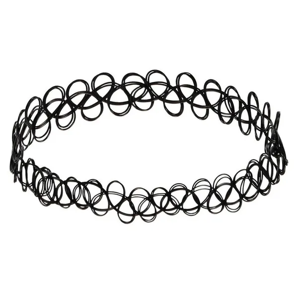 90's Tattoo Choker. BLACK Double Stringed