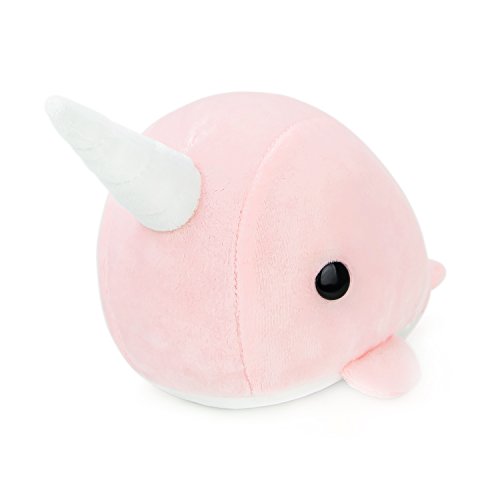 Bellzi Pink Narwhal Stuffed Animal Plushie - Soft Kawaii Plush Toy - Cute Plushies for All Ages - Narwhali - Pink - Medium