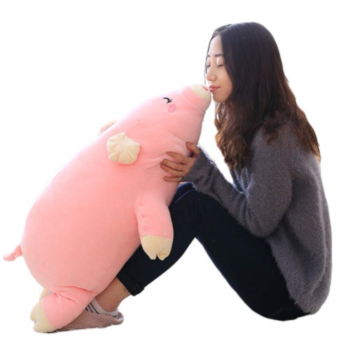 Pig Plush Pillow, Piggy Soft Hugging Pillow Funny Cute Pig Stuffed Animal Toys Christmas Birthday Girlfriend Gift, 27 inch