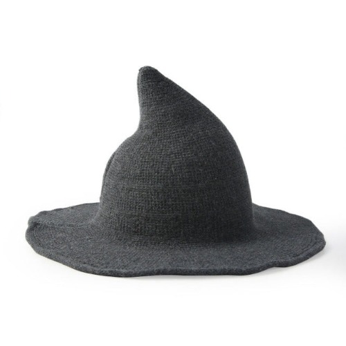 Witch Pointed Hat (Mutiple Colors) - dark gray / Wool