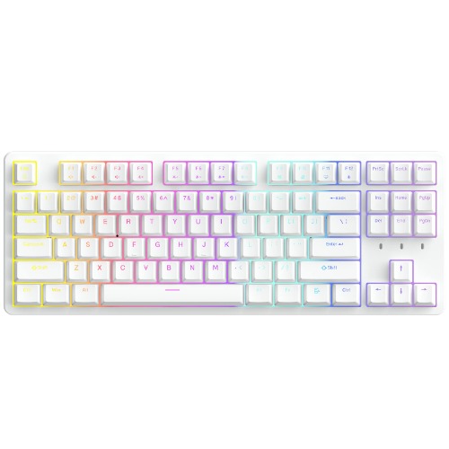 IROK FE87/104 RGB Mechanical Keyboard, Hot Swappable Gaming Keyboard, Customizable Backlit, Magnet Upper Cover Type-C Wired Keyboard for Mac Windows-White/Red Switch - 87Keys White/Red switch
