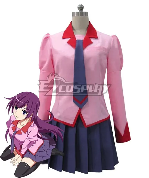 Bakemonogatari Nisemonogatari Hitagi Senjogahara Cosplay Costume