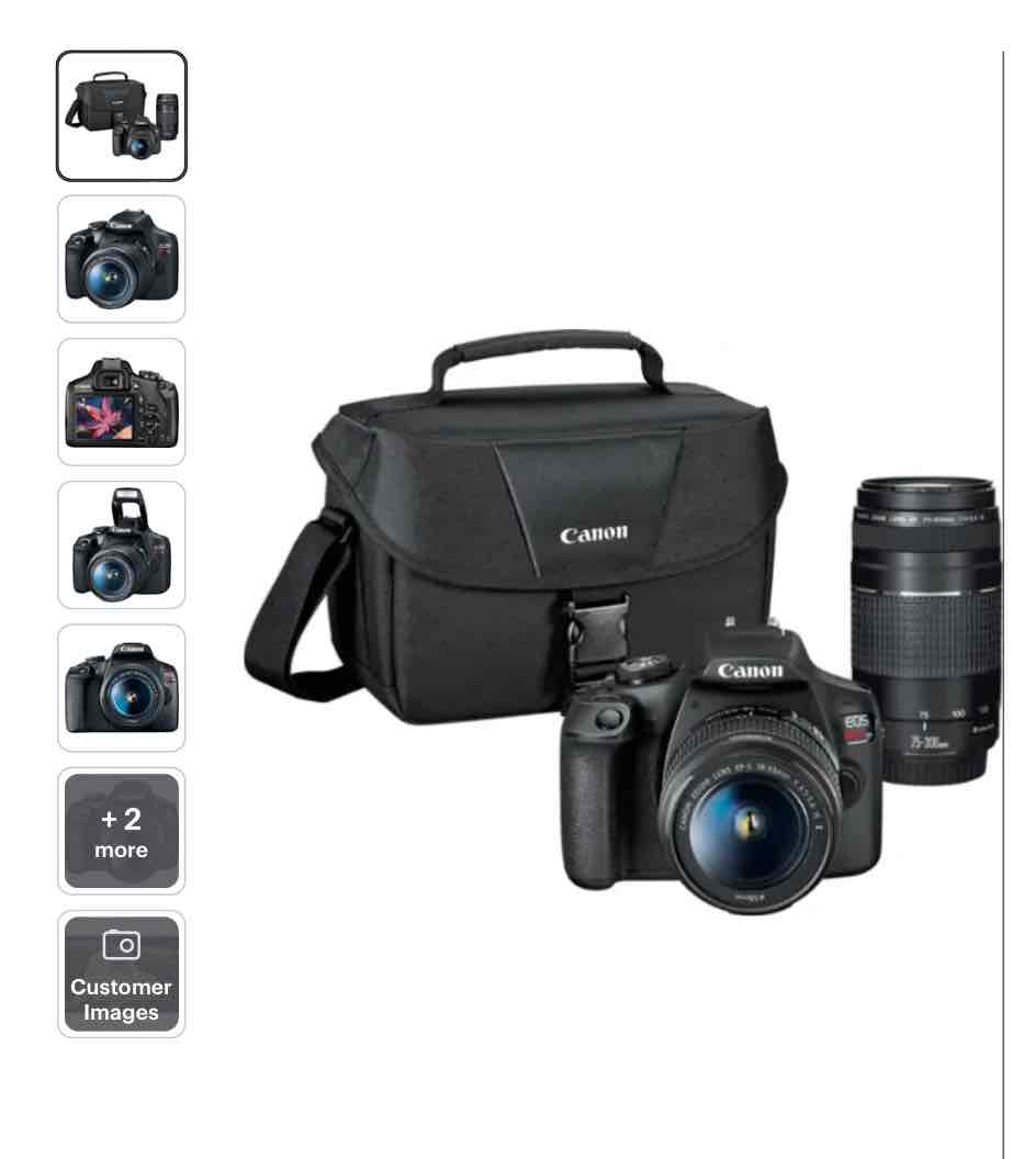 Canon - EOS Rebel T7 DSLR Video Camera with 18-55mm Lens - Black