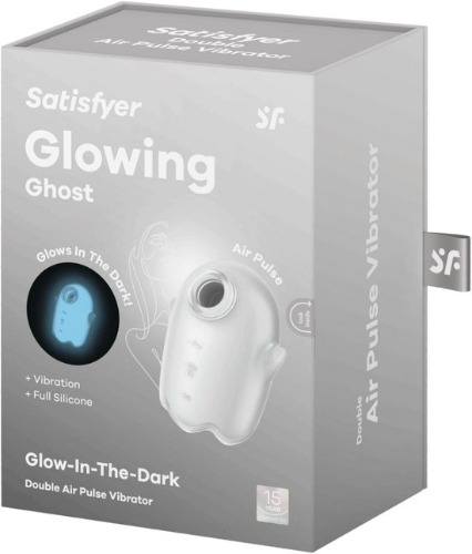 Satisfyer - Glowing Ghost - Glow in the Dark - Double Air Pulse Vibrator - White