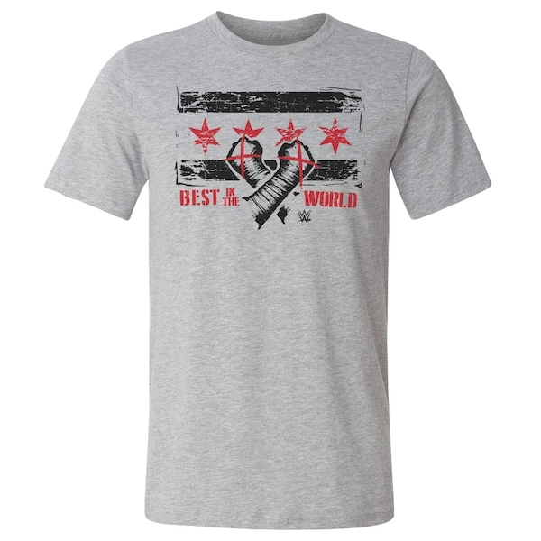 Men's 500 Level Heather Gray CM Punk Chicago Flag T-Shirt