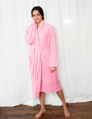 Women's Light Pink Fleece Robe - light-pink / X-Large/XX-Large
