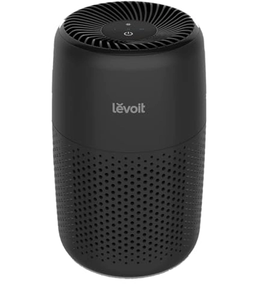 LEVOIT Air Purifiers For Bedroom Home, 3-in-1 Filter Cleaner With Fragrance Sponge For Better Sleep, Filters Smoke, Allergies, Pet Dander, Odor, Dust, Office, Desktop, Portable, Core Mini, Black