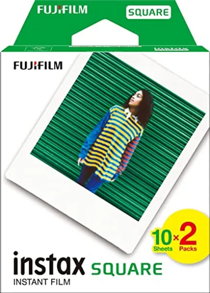 instax SQUARE film 20 shot pack, white Border - contains 2 x 10 shot cartridges