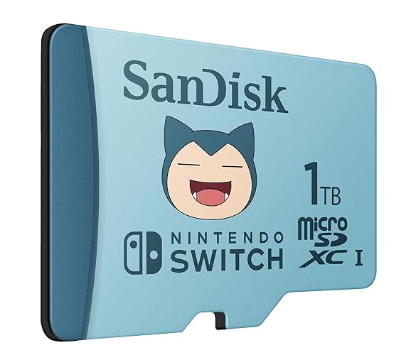 SanDisk 1TB Pokemon Snorlax microSD card for Nintendo Switch, up to 100MB/s read speed, up to 90MB/s write speed, 4K UHD, V30, U3 - 1TB - Pokemon Snorlax