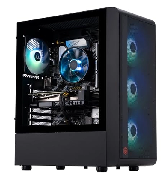 ADVANCED BATTLESTATIONS ABS Stratos Ruby High Performance Gaming PC – AMD Ryzen 7 5700X - GeForce RTX 4060 Ti 8G - 32GB DDR4 3200MHz - 1TB M.2 NVMe SSD – ASR5700X4060TI8G