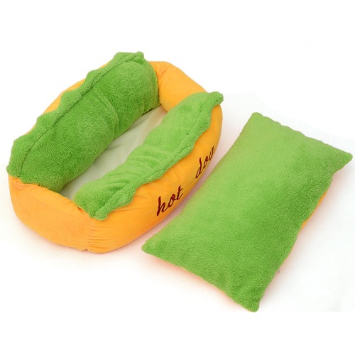 Cozy, Washable Cross-border Pet Bed - L / green/orange