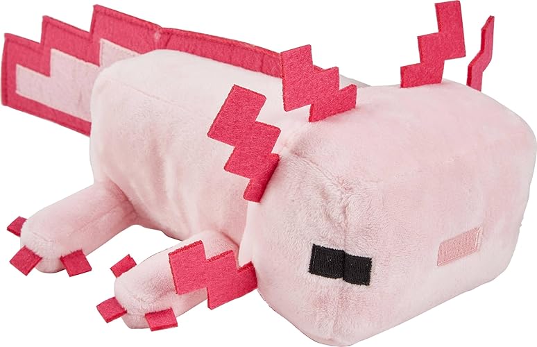 Mattel Minecraft Basic Plush Toy, Axolotl Soft Doll, 8-inch Collectible Inspired by a Fan-Favorite Character from the Video Game - 8-inch - Axolotl