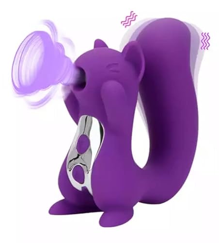 Cordy Inc. Dual Pleasure Squirrel Vibrator & Air-Pulse Clitoral Stimulator, Clitoral Sucking, Clit Vibrator, Pressure-Wave Technology, Waterproof, Rechargeable, Sex Toy Vibrator for Women (Purple) - Purple