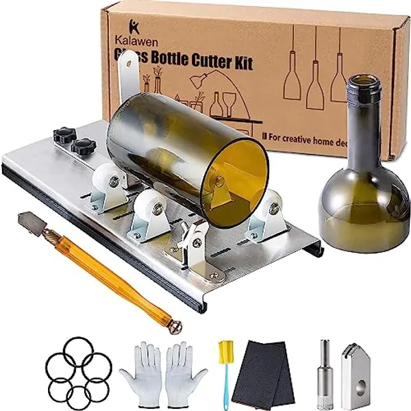 Kalawen Glass Bottle Cutter, Upgrade Bottle Cutter & Glass Cutter Kit for Bottles, Wine Glass Bottle Cutter Tool to Cut Bottles Wine Beer Liquor Whiskey Champagne (Only for Round Bottles)