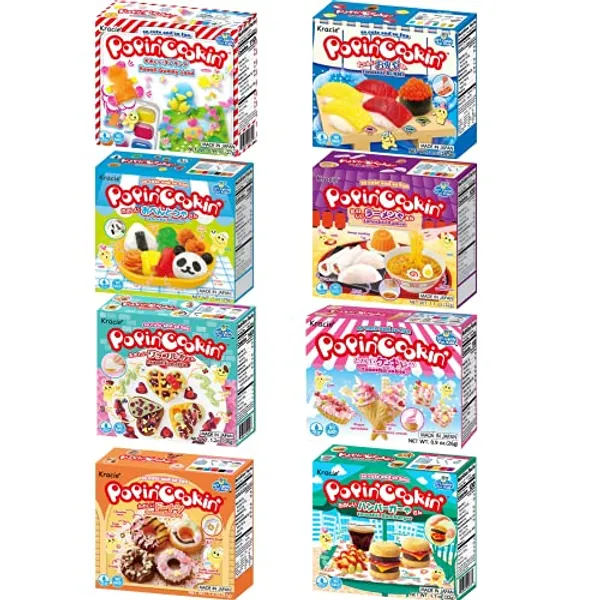 Kracie Popin Cookin DIY Candy Making Kit with English Instructions, Assorted Variety Set, Perfect For Kids (Pack of 8)