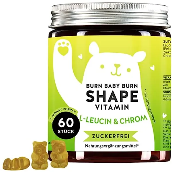 Bears with Benefits Stoffwechsel-Komplex mit Chrom, Biotin, Zink, L-Leucin, Grünteeblattextrakt - 60 Stück - Vegan - Zuckerfrei - Bears with Benefits