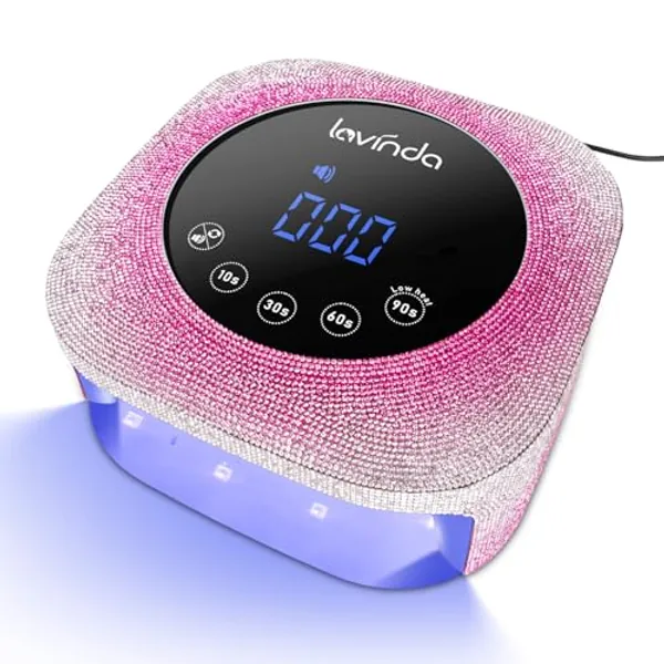 Lavinda UV Nail Lamp, 54W UV Light for Gel Nails with Rhinestones, Plug-in UV LED Nail Lamp Nail Light Fast Curing Lamp Nail Dryer for Gel Polish, Nail Supplies for Salon Home Use, Gradient Purple