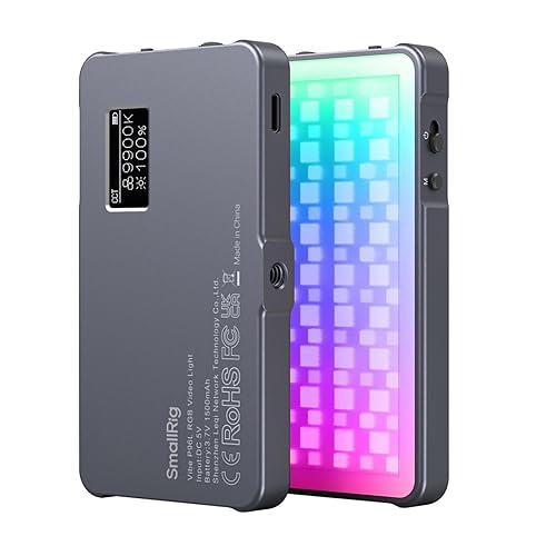 P96L RGB Video Light by SmallRig, Portable Metal LED Camera Light, 2500-8000K, 21 Effects, CRI 96+, OLED Display, Photo and Video Lighting, Long Battery Life, Fits Phone and Camera - 3489B - 14cm P96L
