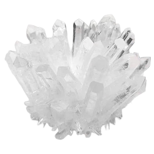 Crystal Decor, Crystal Stone, White Crystal Cluster Natural Gemstone Ornament Purified Healing Energy Crystal Stone for Reiki Chakra Divination Decoration Fengshui, Crystal Cluster