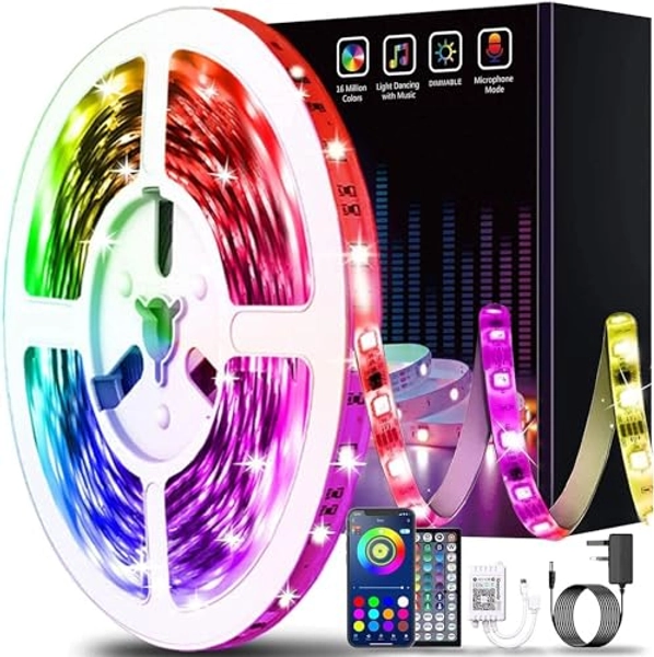 Keepsmile 15M Led Strip Lights Smart App Control Music Sync Color Changing RGB Led Light Strips with Remote,Led Lights for Bedroom Room Home Birthday Decor