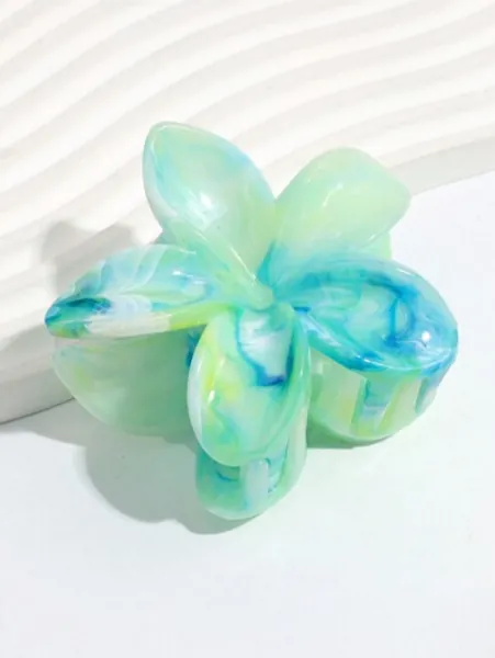 1pc Fashionable Ladies Gradient Color Flower Claw Clip Suitable For Daily Wear