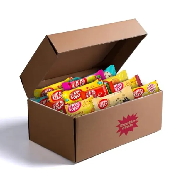 Japanese Kit Kat 21 Piece Variety Pack, Chocolate Candy Bundle to Gift or Enjoy, Snack Box with Strawberry, Green Tea Double Matcha, Pudding and more