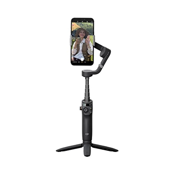DJI Osmo Mobile 6 Gimbal-Stabilisator für Smartphones, 3-Achsen-Handy-Gimbal, integrierter Verlängerungsstab, Objektverfolgung, tragbar und faltbar, Vlogging, YouTube TikTok, Slate Gray