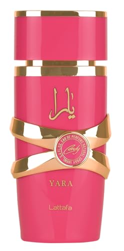 Lattafa Yara Candy for Women Eau de Parfum Spray, 3.4 Ounce / 100 ml - Citrus, Musk, Fruity, Vanilla, Amber Wood - 3.4 Fl Oz (Pack of 1)
