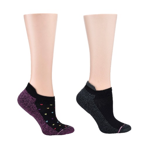 Hearts | Ankle Compression Socks For Women - Black