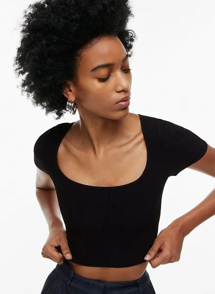 sculpt knit squareneck top